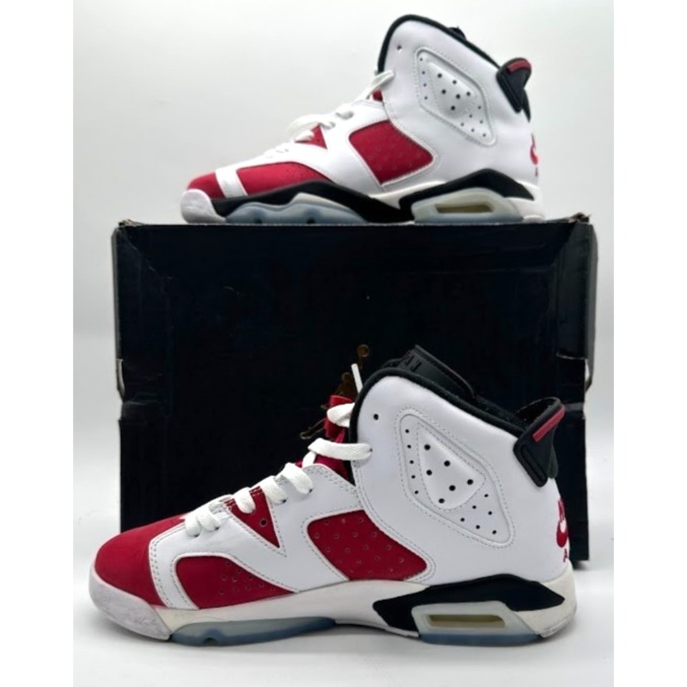 Nike Air‎ Jordan Retro 6 OG Carmine White Black 2021 384665-106 Size 7Y